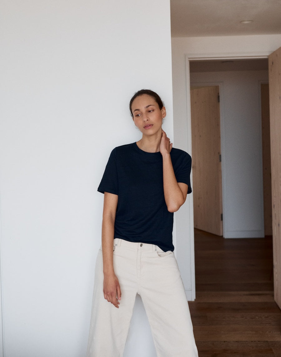 Navy Linen T-shirt 