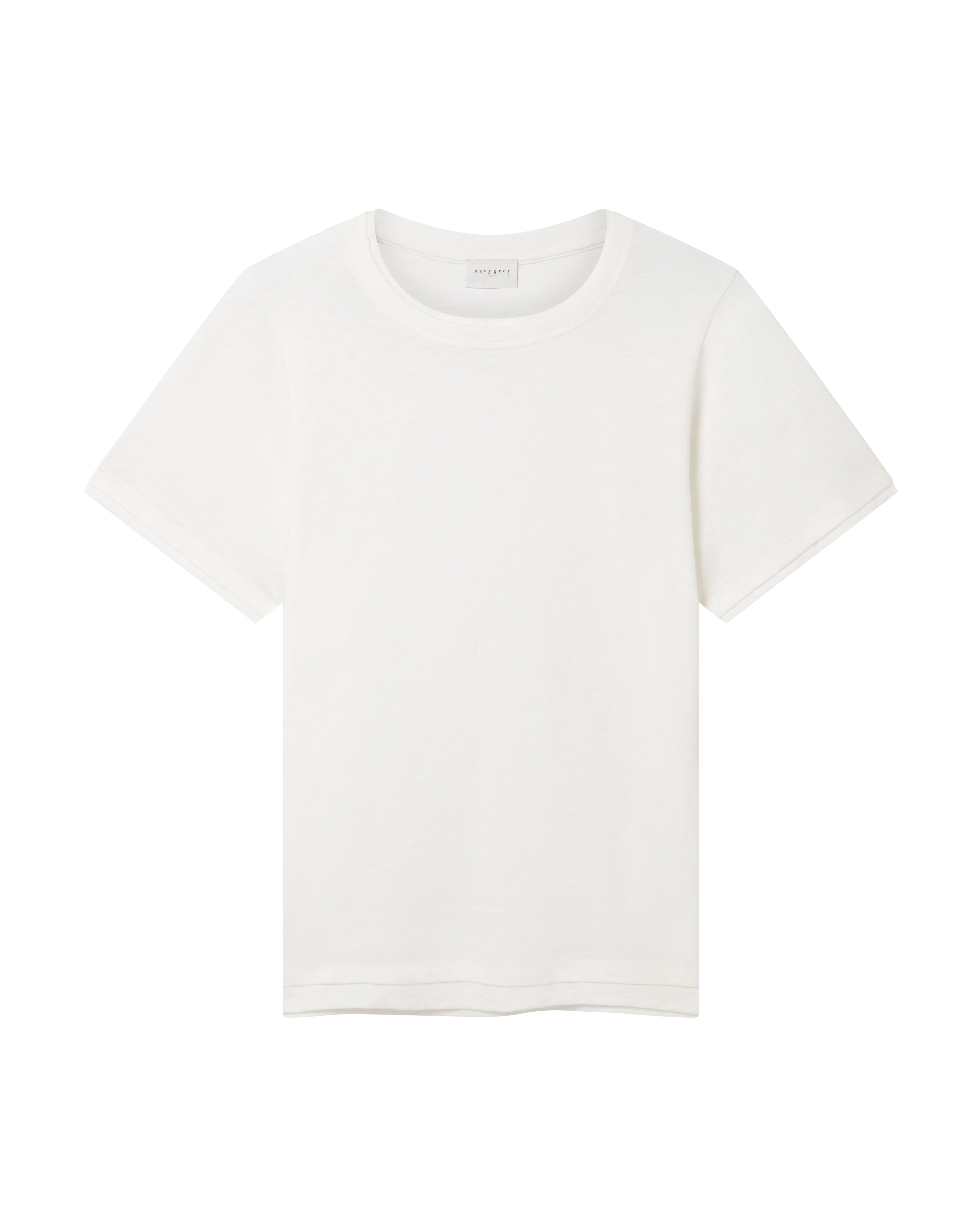 White cotton t-shirt with layered effect 